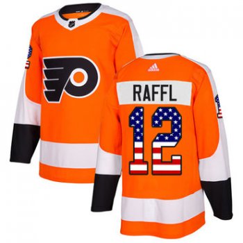 Adidas Flyers #12 Michael Raffl Orange Home Authentic USA Flag Stitched NHL Jersey