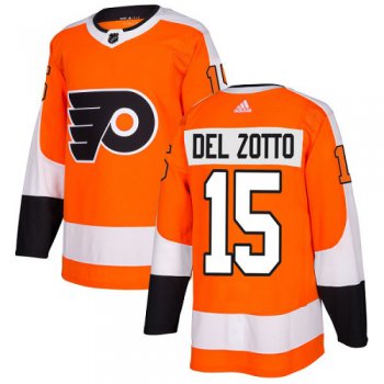 Adidas Philadelphia Flyers #15 Michael Del Zotto Orange Home Authentic Stitched NHL Jersey