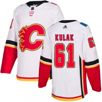Men's Adidas Calgary Flames #61 Brett Kulak White Away Authentic NHL Jersey