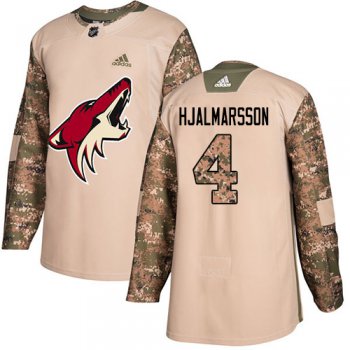 Adidas Coyotes #4 Niklas Hjalmarsson Camo Authentic 2017 Veterans Day Stitched NHL Jersey