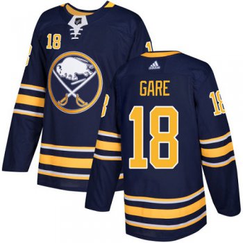 Adidas Sabres #18 Danny Gare Navy Blue Home Authentic Stitched NHL Jersey