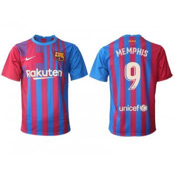 Men 2021-2022 Club Barcelona home aaa version red 9 Nike Soccer Jerseys