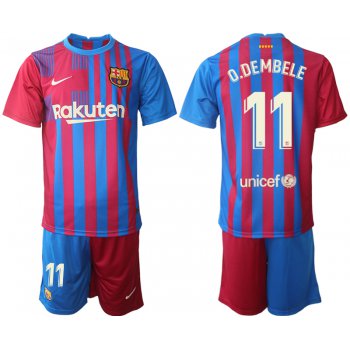 Men 2021-2022 Club Barcelona home red 11 Nike Soccer Jerseys
