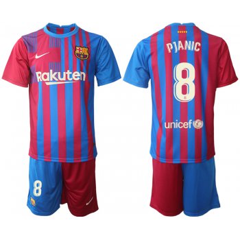 Men 2021-2022 Club Barcelona home red 8 Nike Soccer Jerseys