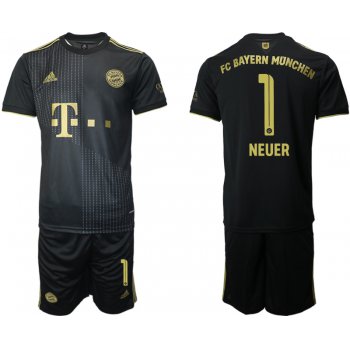 Men 2021-2022 Club Bayern Munich away black 1 Adidas Soccer Jersey