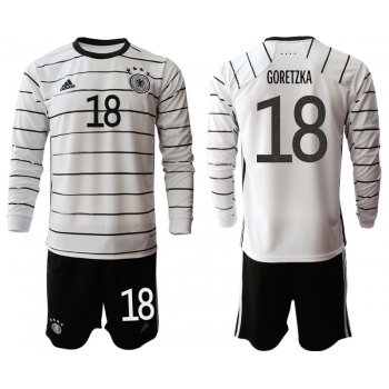 Men 2021 European Cup Germany home white Long sleeve 18 Soccer Jersey