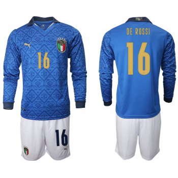 Men 2021 European Cup Italy home Long sleeve 16 soccer jerseys