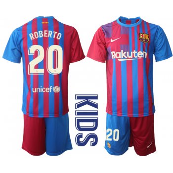 Youth 2021-2022 Club Barcelona home red 20 Nike Soccer Jerseys
