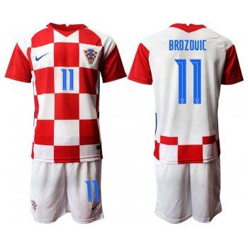 Men 2020-2021 European Cup Croatia home red 11 Nike Soccer Jersey