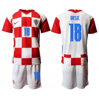 Men 2020-2021 European Cup Croatia home red 18 Nike Soccer Jersey