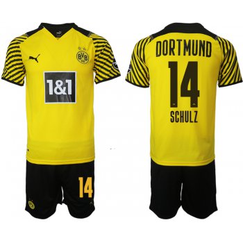 Men 2021-2022 Club Borussia Dortmund home 14 yellow Soccer Jersey