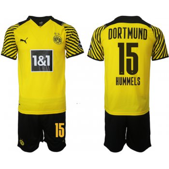 Men 2021-2022 Club Borussia Dortmund home 15 yellow Soccer Jersey