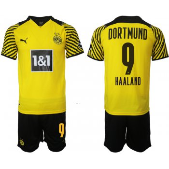 Men 2021-2022 Club Borussia Dortmund home 9 yellow Soccer Jersey