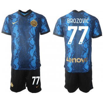 Men 2021-2022 Club Inter Milan home blue 77 Nike Soccer Jersey