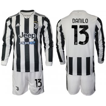 Men 2021-2022 Club Juventus home white Long Sleeve 13 Adidas Soccer Jersey