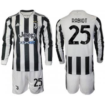 Men 2021-2022 Club Juventus home white Long Sleeve 25 Adidas Soccer Jersey