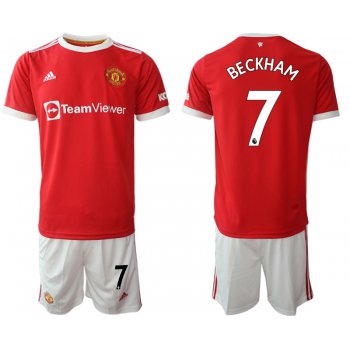 Men 2021-2022 Club Manchester United home red 7 Adidas Soccer Jerseys