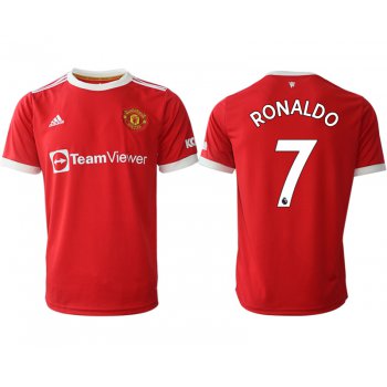 Men 2021-2022 Club Manchester United home red aaa version 7 Adidas Soccer Jerseys