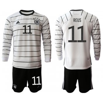 Men 2021 European Cup Germany home white Long sleeve 11 Soccer Jersey