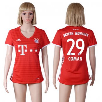 2016-17 Bayern Munich #29 COMAN Home Soccer Women's Red AAA+ Shirt