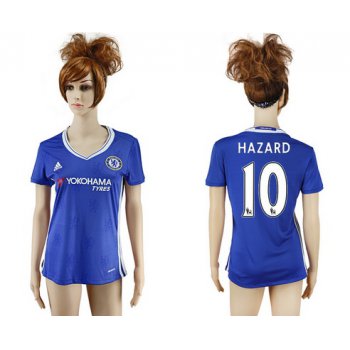 2016-17 Chelsea #10 HAZARD Home Soccer Women's Blue AAA+ Shirt