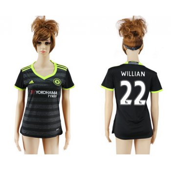 2016-17 Chelsea #22 WILLIAN Away Soccer Women's Black AAA+ Shirt