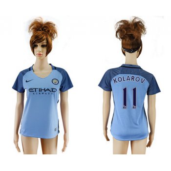 2016-17 Manchester City #11 KOLAROV Away Soccer Women's Blue AAA+ Shirt