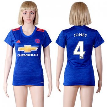 2016-17 Manchester United #4 JONES Away Soccer Women's Red AAA+ Shirt