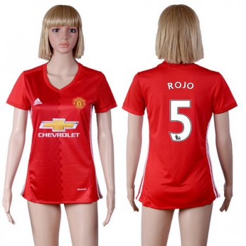 2016-17 Manchester United #5 ROJO Home Soccer Women's Red AAA+ Shirt