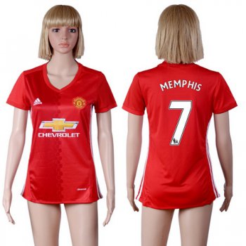 2016-17 Manchester United #7 MEMPHIS Home Soccer Women's Red AAA+ Shirt