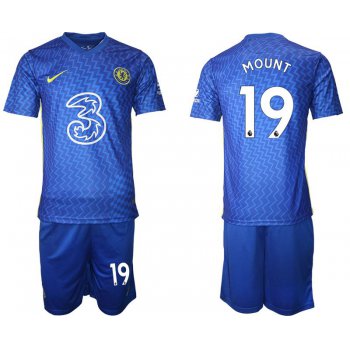 Men 2021-2022 Club Chelsea FC home blue 19 Nike Soccer Jersey