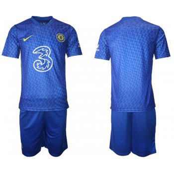 Men 2021-2022 Club Chelsea FC home blue blank Nike Soccer Jersey