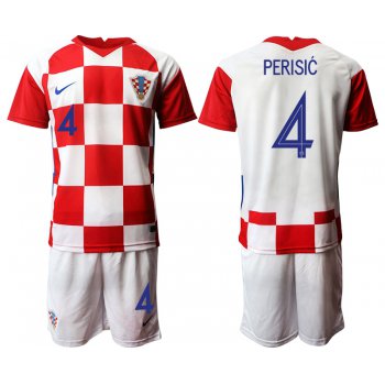 Men 2021 European Cup Croatia white home 4 Soccer Jerseys