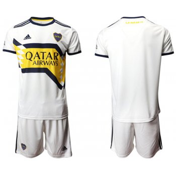 Men 2020-2021 Club Boca juniors away white blank Adidas Soccer Jersey