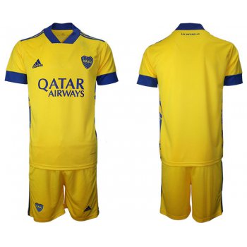 Men 2020-2021 Club Boca juniors away yellow blank Adidas Soccer Jersey