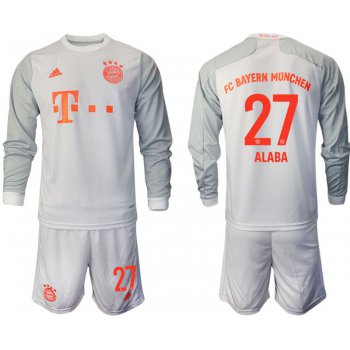 Men 2020-2021 club Bayern Munich away long sleeves 27 white Soccer Jerseys