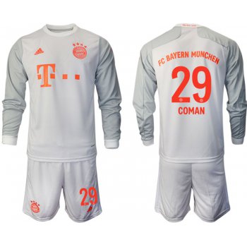 Men 2020-2021 club Bayern Munich away long sleeves 29 white Soccer Jerseys