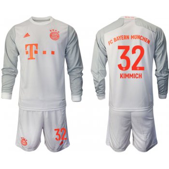 Men 2020-2021 club Bayern Munich away long sleeves 32 white Soccer Jerseys