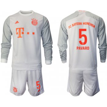 Men 2020-2021 club Bayern Munich away long sleeves 5 white Soccer Jerseys