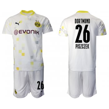 Men 2020-2021 club Borussia Dortmund Second away 26 white Soccer Jerseys