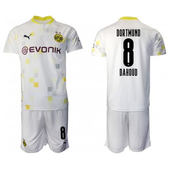 Men 2020-2021 club Borussia Dortmund Second away 8 white Soccer Jerseys