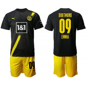 Men 2020-2021 club Borussia Dortmund away 09 black Soccer Jerseys