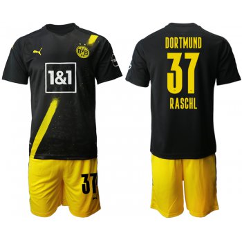 Men 2020-2021 club Borussia Dortmund away 37 black Soccer Jerseys
