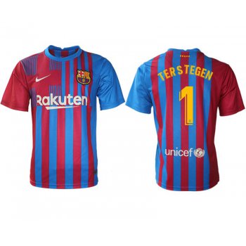 Men 2021-2022 Club Barcelona home aaa version red 1 Nike Soccer Jersey