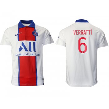Men 2020-2021 club Paris St German away aaa version 6 white Soccer Jerseys