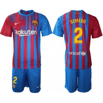 Men 2021-2022 Club Barcelona home blue 2 Nike Soccer Jersey