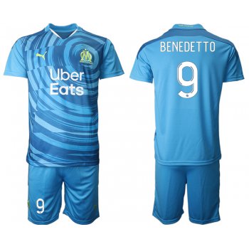 Men 2021 Olympique de Marseille away 9 soccer jerseys