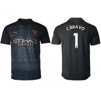 Men 2020-2021 club Manchester City away aaa version 1 black Soccer Jerseys
