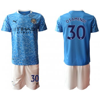 Men 2020-2021 club Manchester City home 30 blue Soccer Jerseys