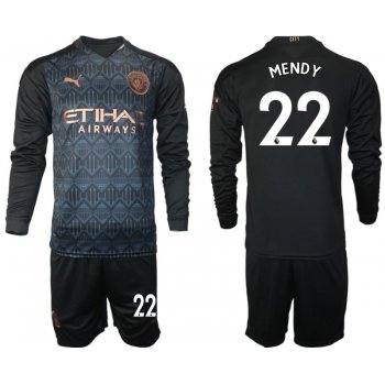 Men 2020-2021 club Manchester city home long sleeve 22 black Soccer Jerseys